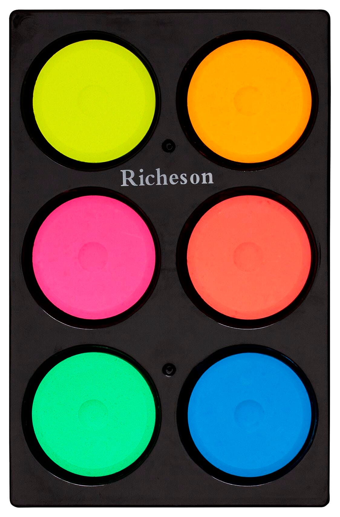 Jack Richeson Small Tempera Cakes with Tray, Assorted Fluorescent